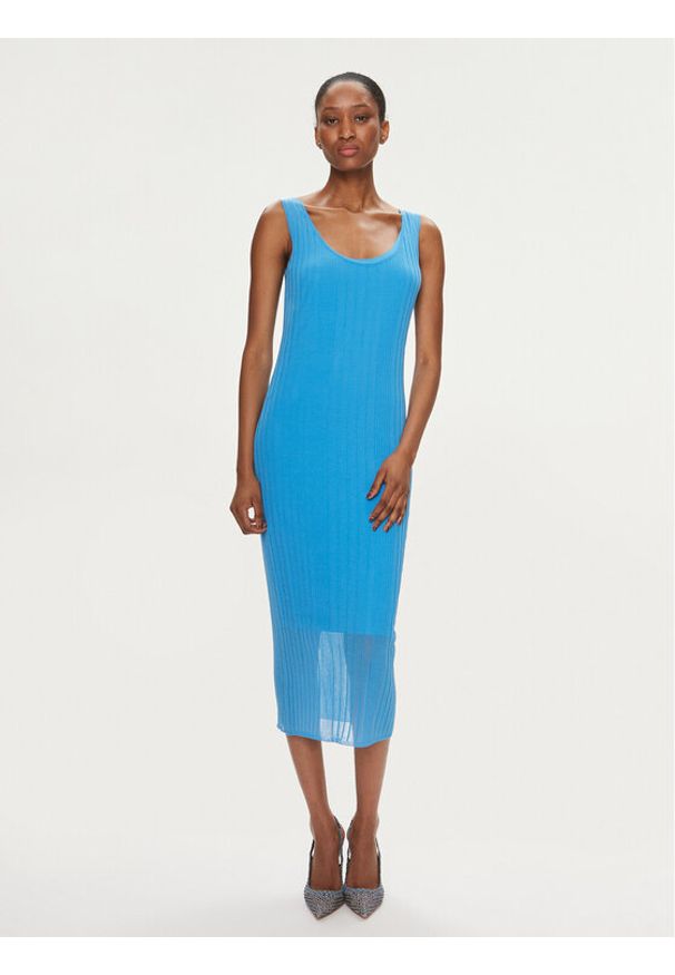 Pinko Sukienka codzienna Dune 103540 A1ND Niebieski Slim Fit. Okazja: na co dzień. Kolor: niebieski. Materiał: syntetyk. Typ sukienki: proste. Styl: casual