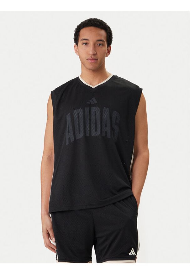 Adidas - adidas Tank top Stadium JZ9441 Czarny Loose Fit. Kolor: czarny. Materiał: syntetyk