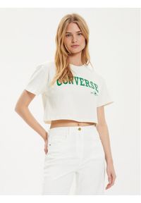 Converse T-Shirt W Retro Chuck Cropped Tee 10027151-A03 Écru Regular Fit. Materiał: bawełna. Styl: retro