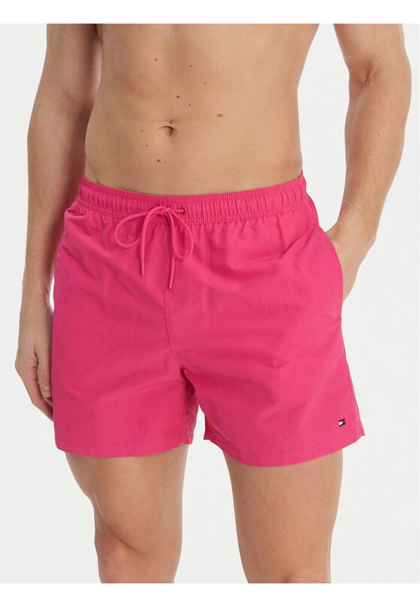 TOMMY HILFIGER - Tommy Hilfiger Szorty kąpielowe UM0UM03477 Różowy Regular Fit. Kolor: różowy. Materiał: syntetyk