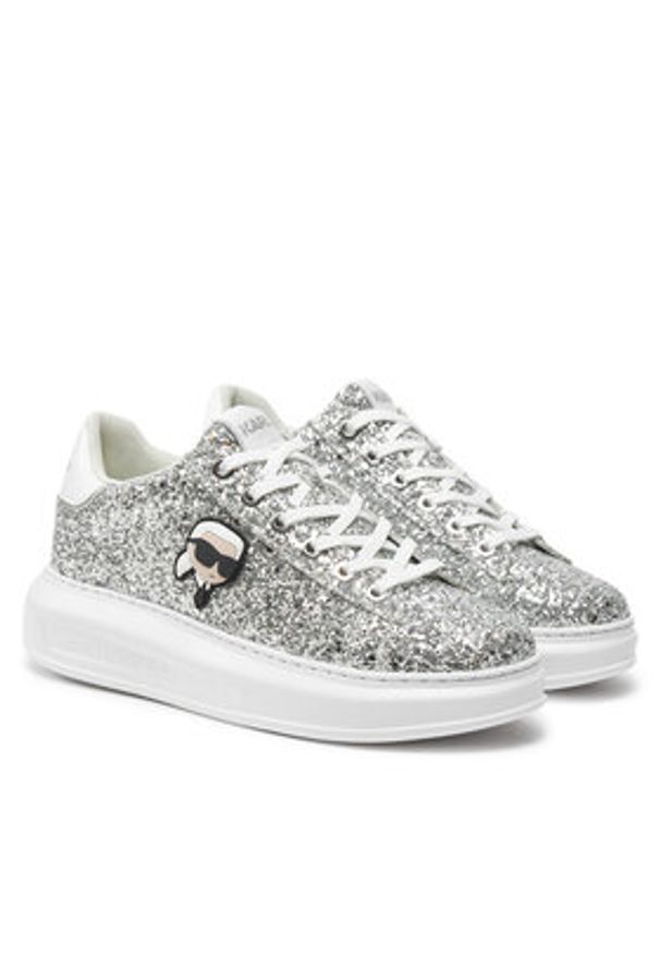 Karl Lagerfeld - KARL LAGERFELD Sneakersy KL62573N Srebrny. Kolor: srebrny