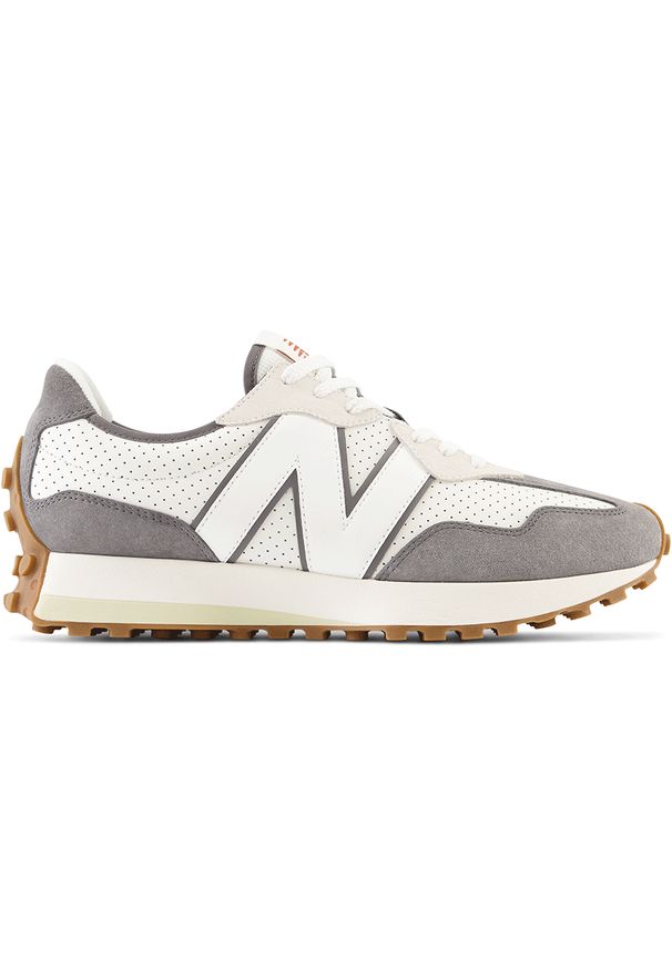 Buty męskie New Balance MS327PJ – szare. Okazja: na co dzień. Kolor: szary. Materiał: skóra, guma, zamsz, materiał. Szerokość cholewki: normalna