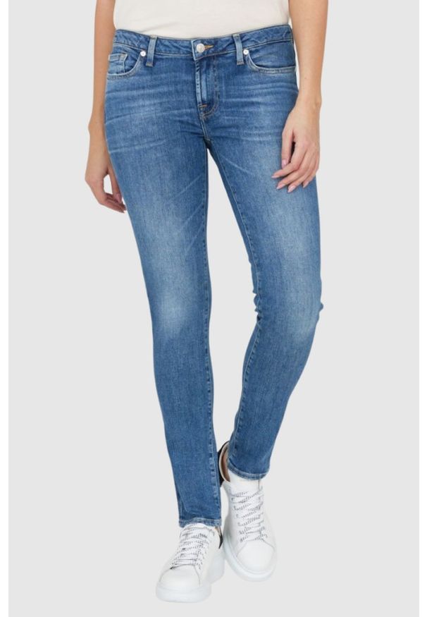 7 FOR ALL MANKIND Niebieskie jeansy damskie PYPER SLIM ILLUSION Stride, Rozmiar 26. Kolor: niebieski