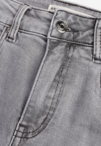 Born2be - Szare Bawełniane Jeansy Regular Fit z Elastycznego Denimu Timarose. Okazja: na co dzień. Kolor: szary. Styl: casual, elegancki, klasyczny #4