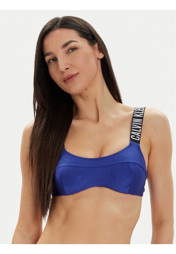 Calvin Klein Swimwear Góra od bikini KW0KW02389 Granatowy. Kolor: niebieski. Materiał: syntetyk