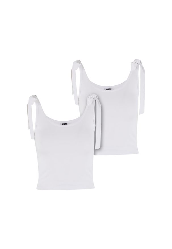 Top z jersey damski Urban Classics (x2). Kolor: biały. Materiał: jersey