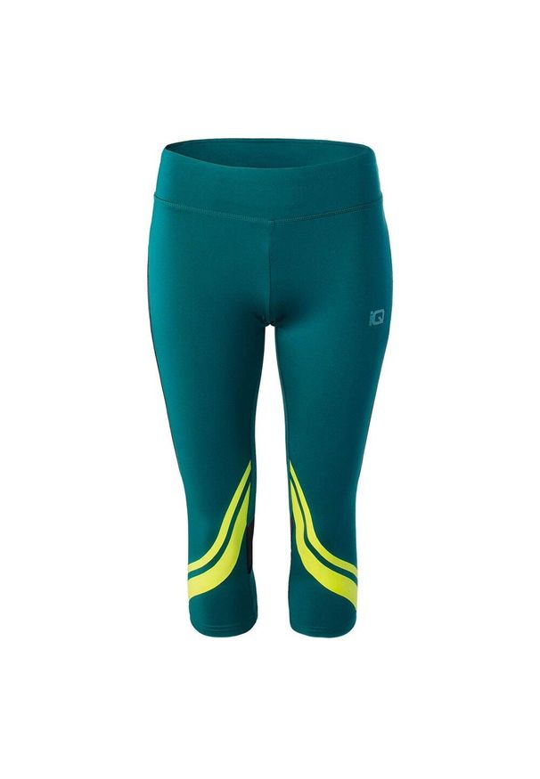 IQ - Damskie Legginsy Luna 3/4. Kolor: niebieski, wielokolorowy, żółty. Sport: bieganie