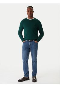 TOMMY HILFIGER - Tommy Hilfiger Sweter Essential Ssnl MW0MW39999 Zielony Regular Fit. Kolor: zielony. Materiał: bawełna #4