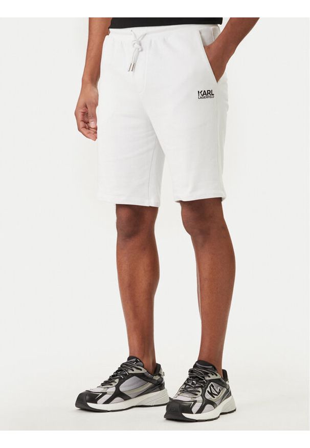 Karl Lagerfeld - KARL LAGERFELD Szorty sportowe 705783 562917 Biały Regular Fit. Kolor: biały. Materiał: bawełna. Styl: sportowy