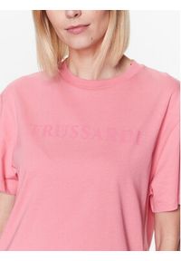 Trussardi Jeans - Trussardi T-Shirt 56T00565 Różowy Regular Fit. Kolor: różowy. Materiał: bawełna