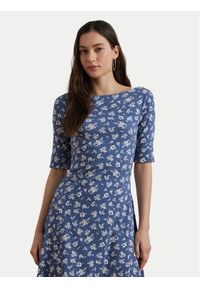 Lauren Ralph Lauren - LAUREN RALPH LAUREN Sukienka codzienna 200976993001 Niebieski Regular Fit. Okazja: na co dzień. Kolor: niebieski. Materiał: bawełna. Typ sukienki: proste. Styl: casual