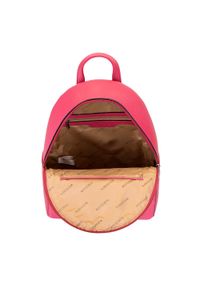 Wittchen - Damski plecak z kieszenią z przodu. Kolor: różowy. Materiał: skóra ekologiczna. Wzór: paski, aplikacja. Styl: elegancki #6