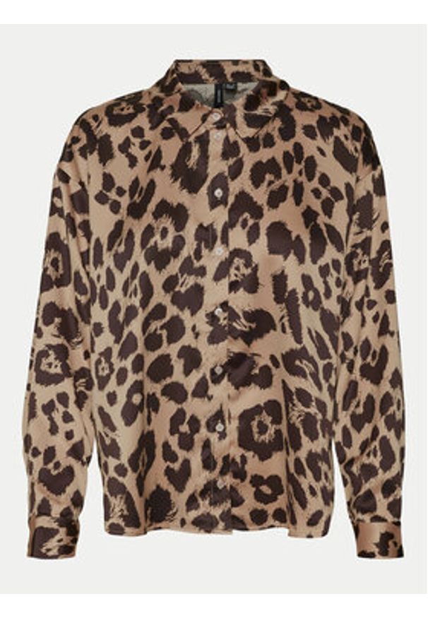 Vero Moda Koszula Merle 10316597 Brązowy Loose Fit. Kolor: brązowy. Materiał: syntetyk