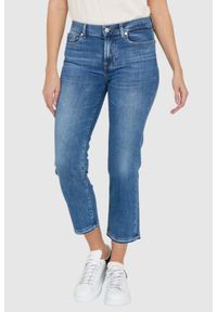 7 FOR ALL MANKIND Jasnoniebieskie jeansy damskie THE STRAIGHT CROP SLIM ILLUSION, Rozmiar 29. Kolor: niebieski