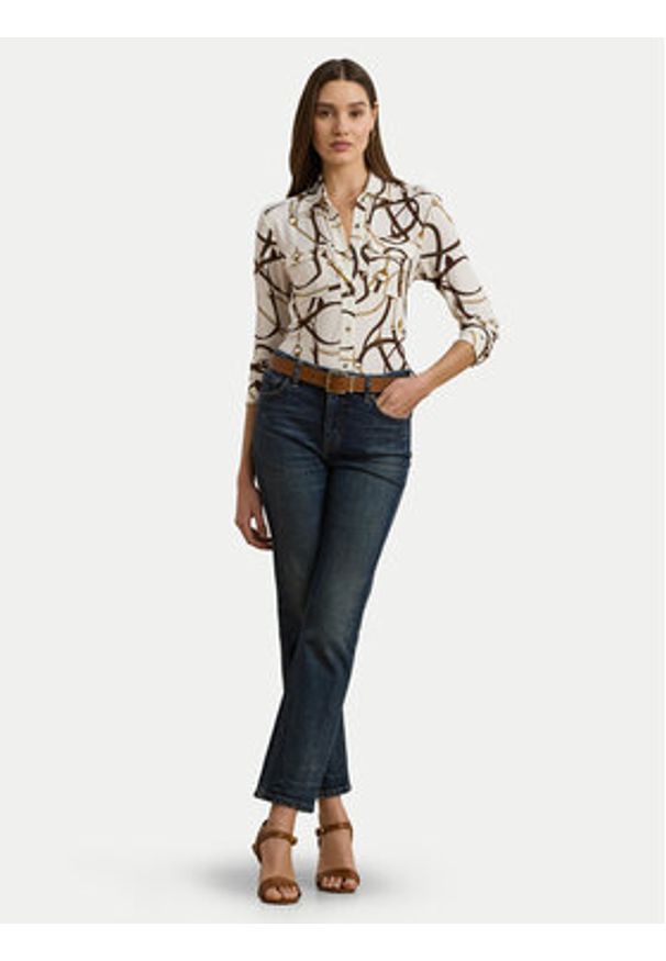 Lauren Ralph Lauren - LAUREN RALPH LAUREN Koszula 200963878001 Biały Slim Fit. Kolor: biały. Materiał: syntetyk