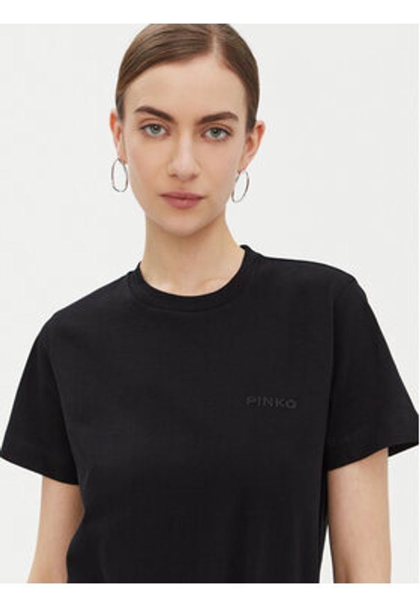 Pinko - PINKO T-Shirt Start 101752 Czarny Regular Fit. Kolor: czarny. Materiał: bawełna