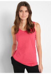 bonprix - Długi top z czystej bawełny (5 sztuk). Kolor: różowy. Materiał: bawełna. Długość: długie. Wzór: gładki, jednolity, melanż #1