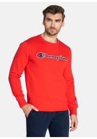 Bluza męska Champion Organic Cotton Blend Script Logo (216471-RS011). Kolor: czerwony. Materiał: materiał. Styl: elegancki, sportowy