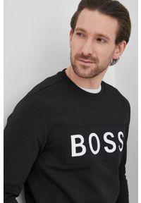 BOSS - Boss bluza Boss Athleisure 50461623 męska kolor czarny z nadrukiem. Okazja: na co dzień. Kolor: czarny. Materiał: dzianina. Wzór: nadruk. Styl: casual #2