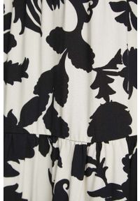 medicine - Medicine sukienka kolor beżowy maxi rozkloszowana. Kolor: beżowy. Materiał: tkanina. Typ sukienki: rozkloszowane. Długość: maxi #5