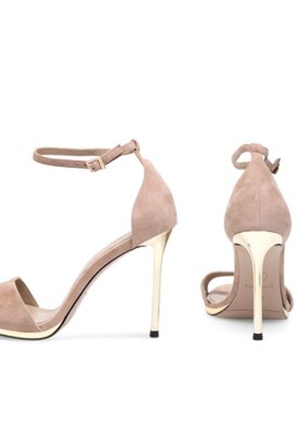 Eva Minge Sandały JEANNETTE-2513-1-1 Beżowy. Kolor: beżowy. Materiał: skóra, zamsz