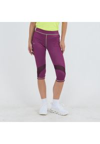 ELPLAYER - Legging 3/4 do treningu ASYR damskie. Kolor: fioletowy, wielokolorowy, żółty. Materiał: poliester, jersey. Wzór: nadruk. Sport: fitness #1