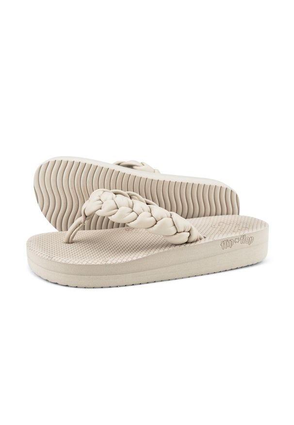 Flip*Flop - Japonki basenowe damskie Flip Flop Comfy Weave. Okazja: na plażę. Kolor: beżowy. Sezon: lato. Styl: sportowy