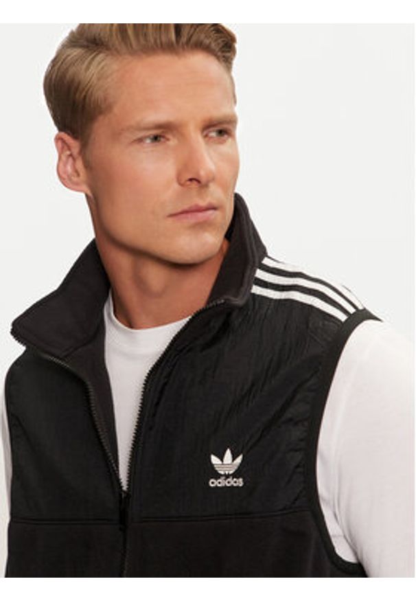Adidas - adidas Kamizelka adicolor 3-Stripes IZ4799 Czarny Regular Fit. Kolor: czarny. Materiał: syntetyk