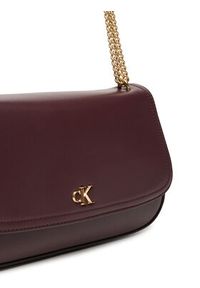 Calvin Klein Torebka Ck Convertible Chain Medium Bag LV04F3171G Bordowy. Kolor: czerwony. Materiał: skórzane #5