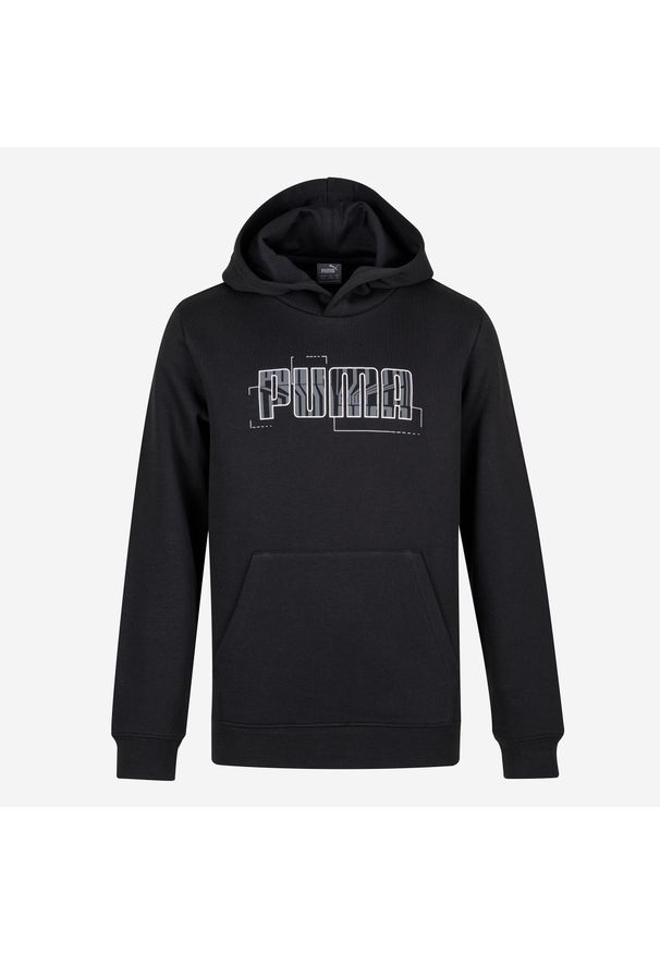 Bluza dziecięca Puma z kapturem. Typ kołnierza: kaptur. Kolor: czarny. Materiał: bawełna, materiał