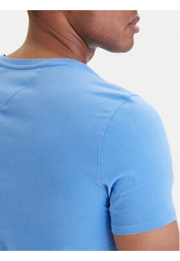 Tommy Jeans T-Shirt DM0DM04411 Niebieski Slim Fit. Kolor: niebieski. Materiał: bawełna