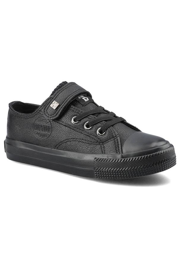 Big-Star - Trampki damskie Big Star, skóra ekologiczna ze sznurowaniem i zapinaniem na rzep, czarne, EE374034. Okazja: na co dzień. Zapięcie: rzepy. Kolor: czarny. Materiał: materiał, guma, skóra ekologiczna. Szerokość cholewki: normalna. Styl: casual, klasyczny, sportowy