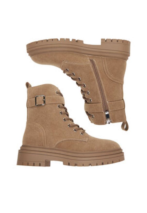 DeeZee Trzewiki 60120-11 Beżowy. Kolor: beżowy. Materiał: materiał