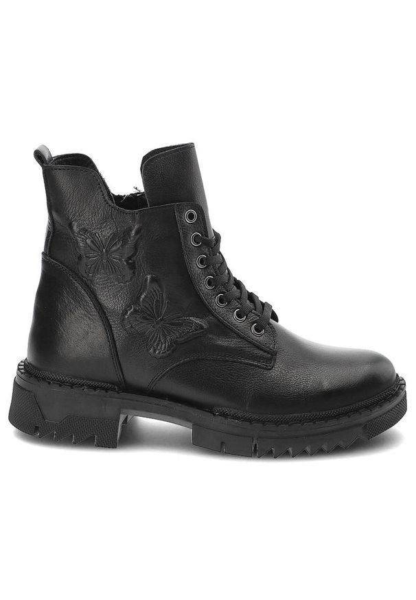Czarne Botki Artiker Eleganckie Skórzane Buty. Kolor: czarny. Materiał: skóra. Styl: elegancki