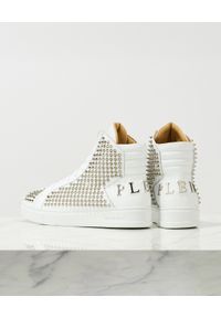 Philipp Plein - PHILIPP PLEIN - Białe sneakersy za kostkę Hi-Top. Wysokość cholewki: za kostkę. Zapięcie: sznurówki. Kolor: biały. Materiał: dresówka, guma. Szerokość cholewki: normalna. Wzór: aplikacja #5