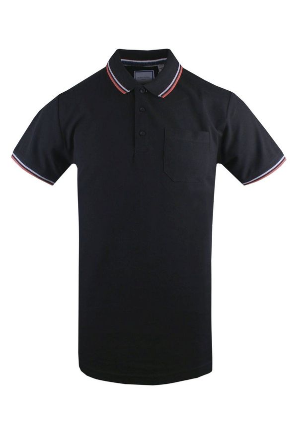 Klasyczna, Męska Koszulka Polo - Brave Soul - Czarna. Okazja: na co dzień. Typ kołnierza: polo. Kolor: czarny. Materiał: bawełna. Sezon: lato, wiosna. Styl: klasyczny