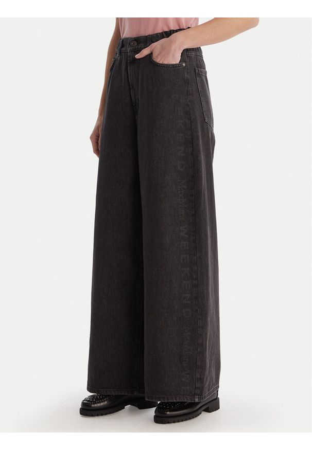Weekend Max Mara Jeansy Vortice 2615181011 Czarny Wide Leg. Kolor: czarny