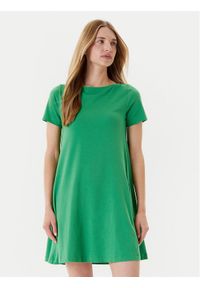 United Colors of Benetton - United Colors Of Benetton Sukienka codzienna 3Z1RDV01E Zielony Regular Fit. Okazja: na co dzień. Kolor: zielony. Materiał: bawełna. Typ sukienki: proste. Styl: casual