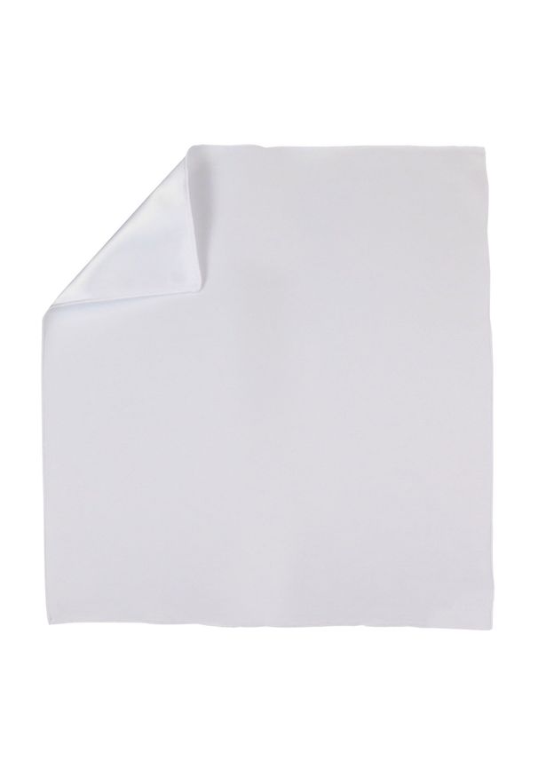 Modini - Biała gładka poszetka E20. Kolor: biały. Materiał: poliester. Wzór: gładki