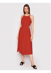 Sisley Sukienka letnia 4JOZLV00U Czerwony Relaxed Fit. Kolor: czerwony. Materiał: bawełna. Sezon: lato #3