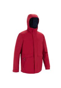 TRIBORD - Ciepła kurtka żeglarska 100 męska. Kolor: czerwony. Materiał: materiał, tkanina, polar, mikrofibra. Długość: długie. Sport: żeglarstwo #1