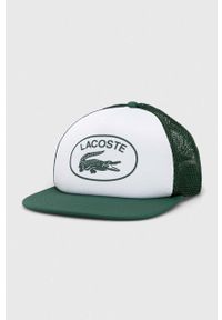 Lacoste czapka z daszkiem kolor zielony wzorzysta. Kolor: zielony #1