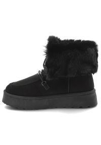 Big-Star - Czarne Śniegowce Big Star Ocieplane Obuwie Damskie. Kolor: czarny. Materiał: futro. Szerokość cholewki: normalna. Sezon: zima. Styl: elegancki, klasyczny #7