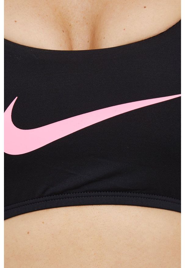 Nike - Strój kąpielowy. Kolor: czarny. Materiał: poliester. Wzór: nadruk