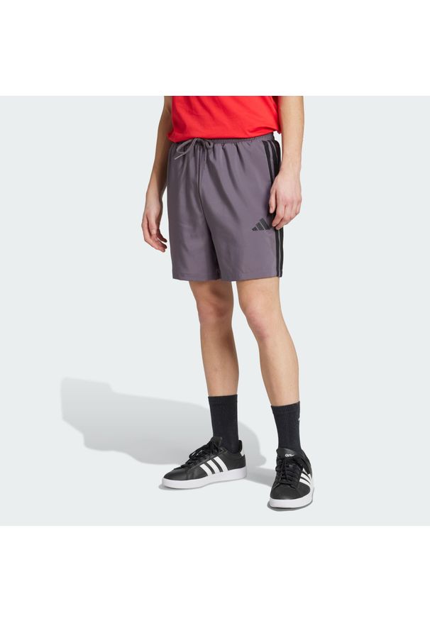 Adidas - Szorty Essentials 3-Stripes Chelsea. Kolor: wielokolorowy, czarny, fioletowy. Materiał: materiał