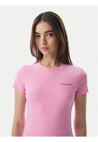 Tommy Jeans T-Shirt Ess Logo DW0DW23479 Różowy jasny Slim Fit. Kolor: różowy #2