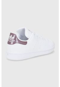 adidas Originals Buty dziecięce Stan Smith GW8158 kolor biały. Nosek buta: okrągły. Zapięcie: sznurówki. Kolor: biały. Materiał: guma. Model: Adidas Stan Smith #4