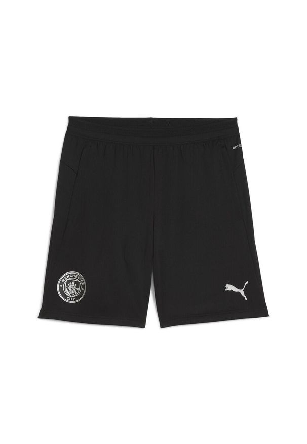 Puma - Męskie szorty treningowe Manchester City PUMA Black Silver Metallic. Kolor: czarny, szary, wielokolorowy