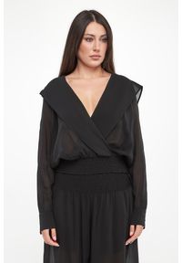 Pinko - Bluzka damska szyfonowa z kapturem Castiglione PINKO. Typ kołnierza: kaptur. Materiał: szyfon #2