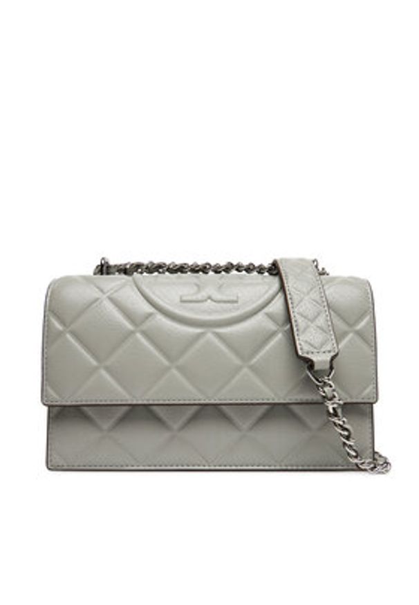 Tory Burch Torebka Fleming Small Convertible Shoulder Bag 164800 Szary. Kolor: szary. Materiał: skórzane